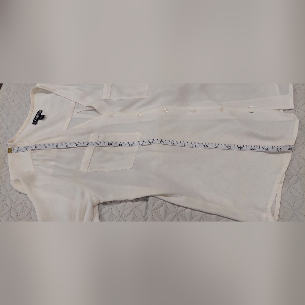 Express Cream Button Down Shirt - Picture 7 of 8